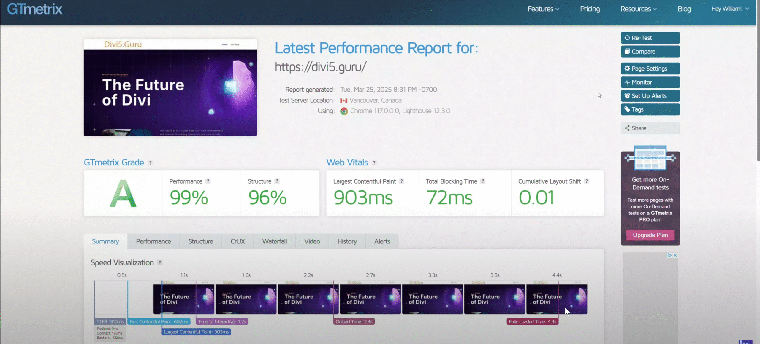 Divi 5 Performance Test. It's fast, significantly faster than Divi 4.